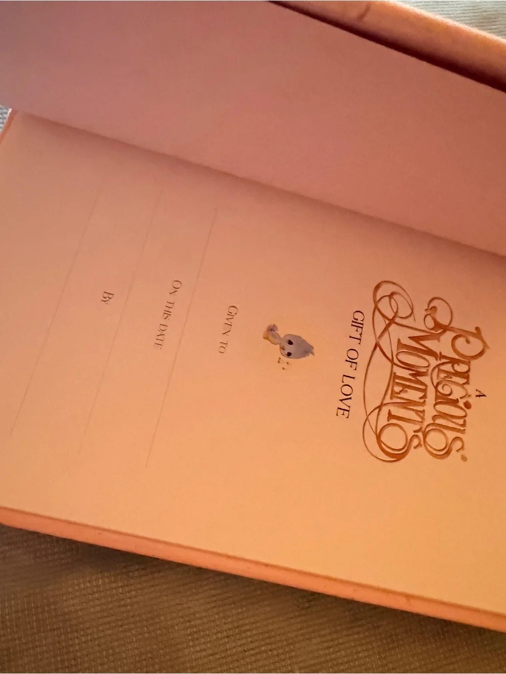 Precious Moments Pink Decorative Keepsake Book Cover